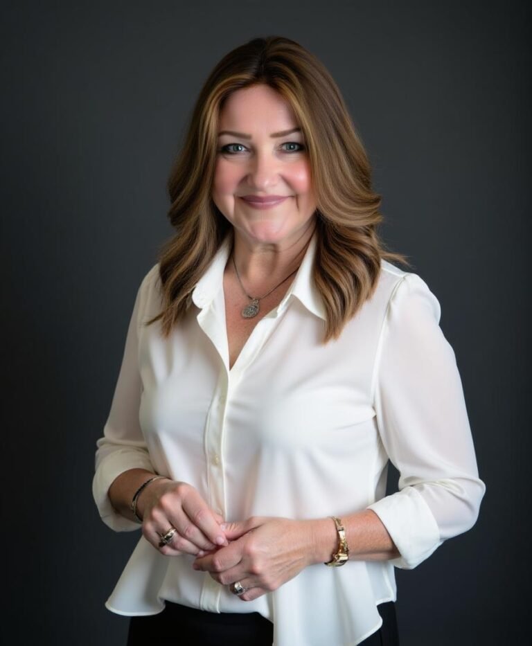 Susan 2025 5 white blouse jewelry 768x933